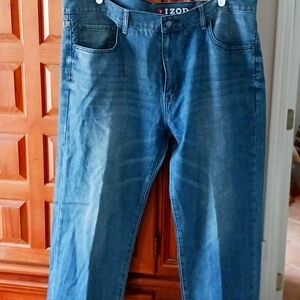 IZOD Relax Fit Denim, Men, Blue, 42 × 30,